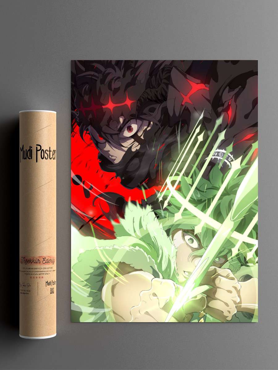 black clover Anime Poster Çerçevesiz Yüksek Kalite Anime Duvar Poster
