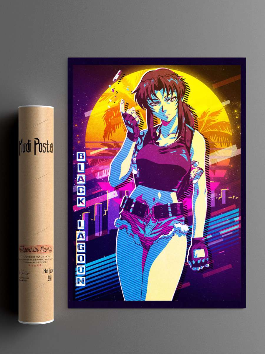 black lagoon retro Anime Poster Çerçevesiz Yüksek Kalite Anime Duvar Poster