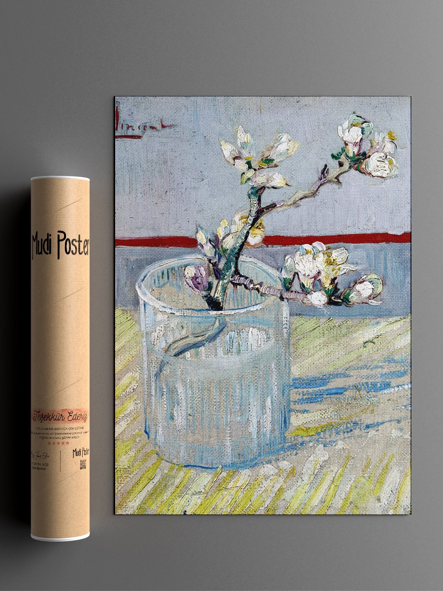 Blossoming Almond Branch Tablo Sanatsal Ünlü Ressam Poster Çerçevesiz Yüksek Kalite Poster