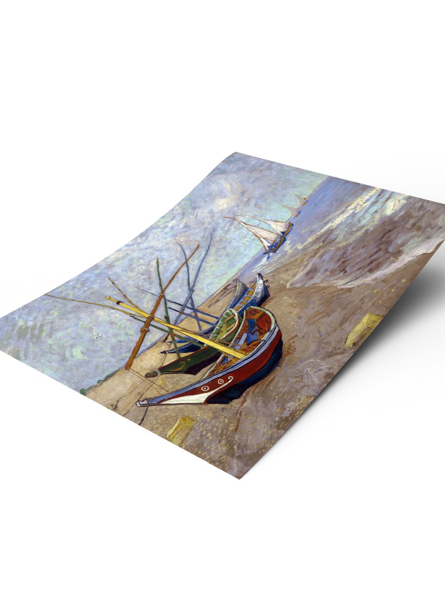 Boats in Saintes Maries Tablo Sanatsal Ünlü Ressam Poster Çerçevesiz Yüksek Kalite Poster