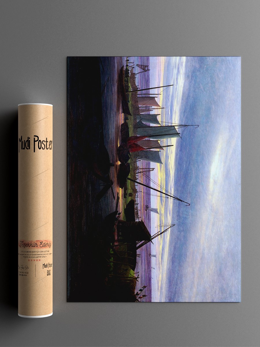 Boats in the Harbor Tablo Sanatsal Ünlü Ressam Poster Çerçevesiz Yüksek Kalite Poster