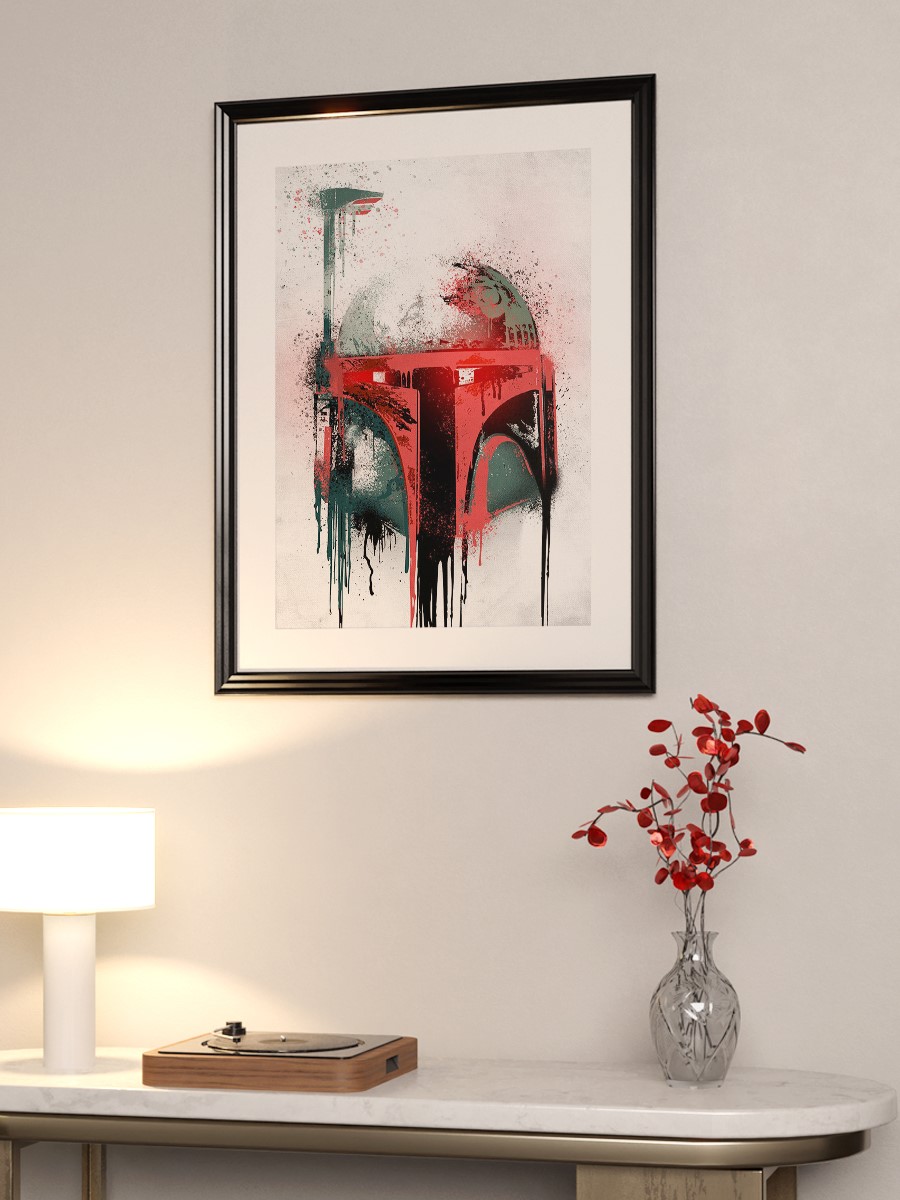 Boba Fett Graffitti Helmet Poster, Çerçevesiz Tv Film Poster