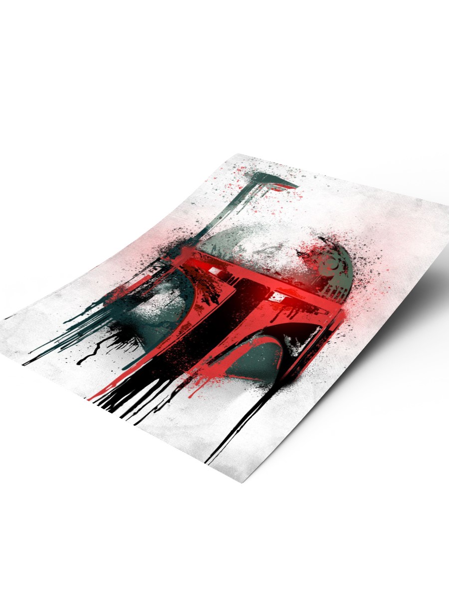 Boba Fett Graffitti Helmet Poster, Çerçevesiz Tv Film Poster