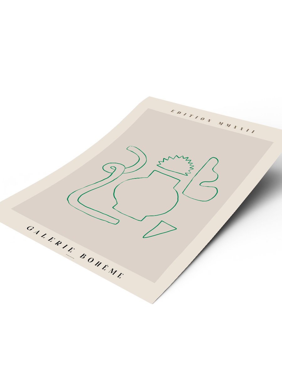 Bohem Çizgili Soyut Modern Poster Çerçevesiz Duvar Tablosu Sanatsal Poster