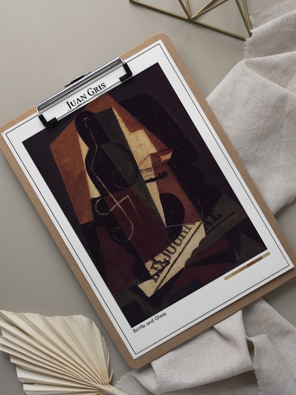 Juan Gris Bottle and Glass Poster