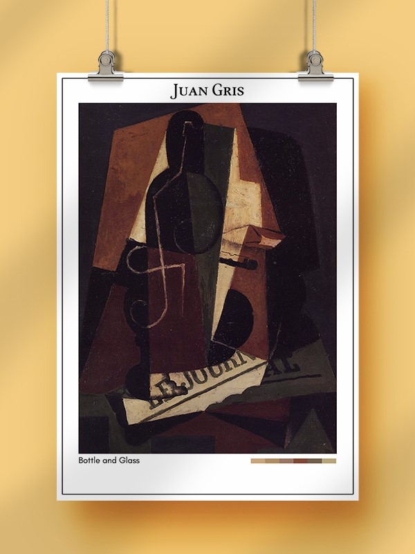 Juan Gris Bottle and Glass Poster