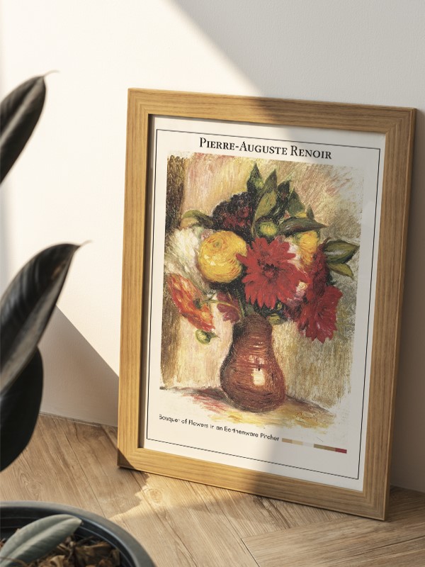Pierre-Auguste Renoir Bouquet of Flowers in an Earthenware Pitcher Poster
