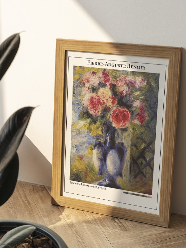 Pierre-Auguste Renoir Bouquet of Roses in a Blue Vase Poster