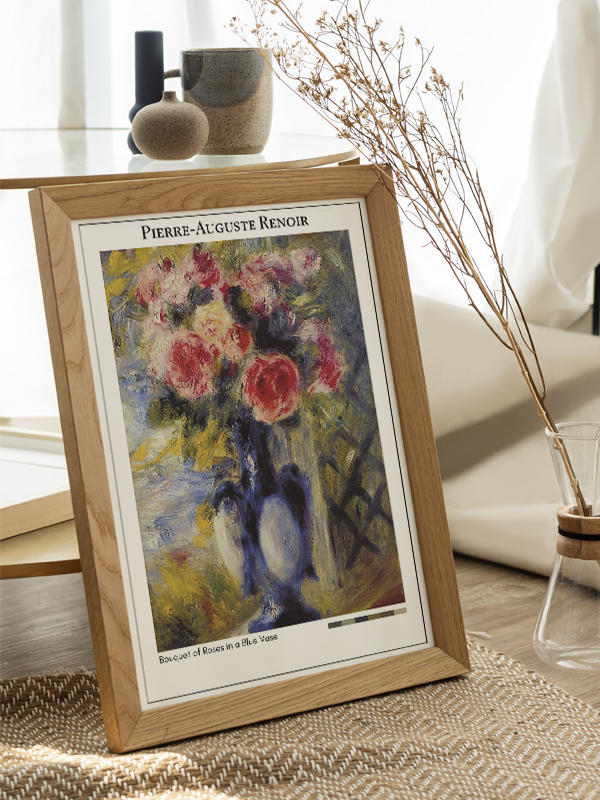 Pierre-Auguste Renoir Bouquet of Roses in a Blue Vase Poster