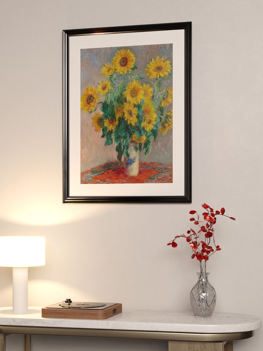 Bouquet of Sunflowers Tablo Sanatsal Ünlü Ressam Poster Çerçevesiz Yüksek Kalite Poster