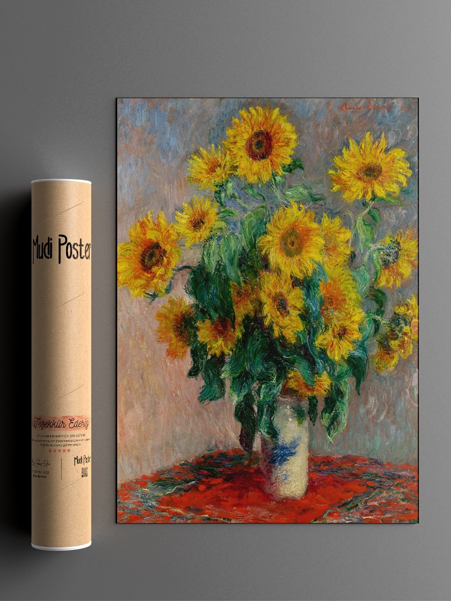 Bouquet of Sunflowers Tablo Sanatsal Ünlü Ressam Poster Çerçevesiz Yüksek Kalite Poster