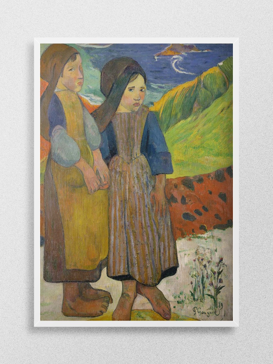 Breton Girls by the Sea Tablo Sanatsal Ünlü Ressam Poster Çerçevesiz Yüksek Kalite Poster