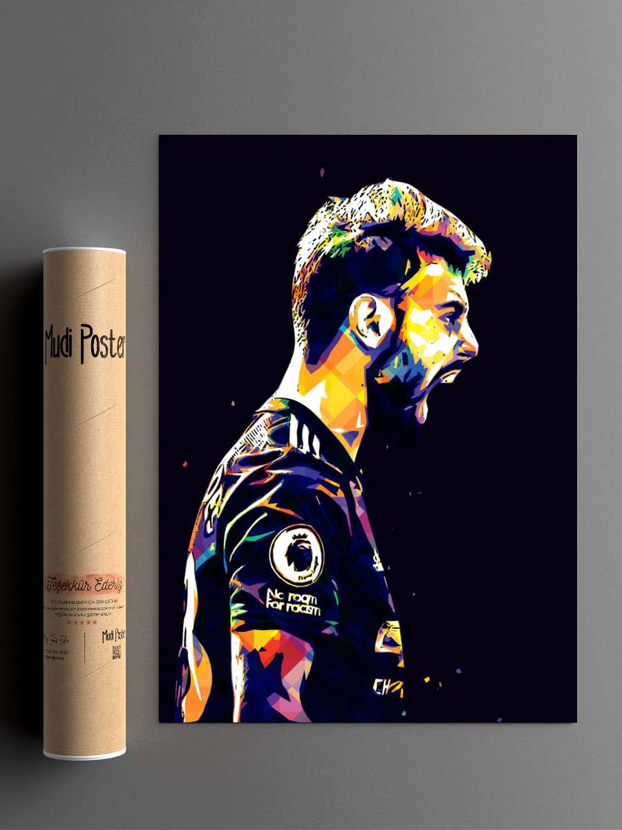 Bruno Fernandez Futbol Poster Çerçevesiz Yüksek Kalite Futbolcu Duvar Poster