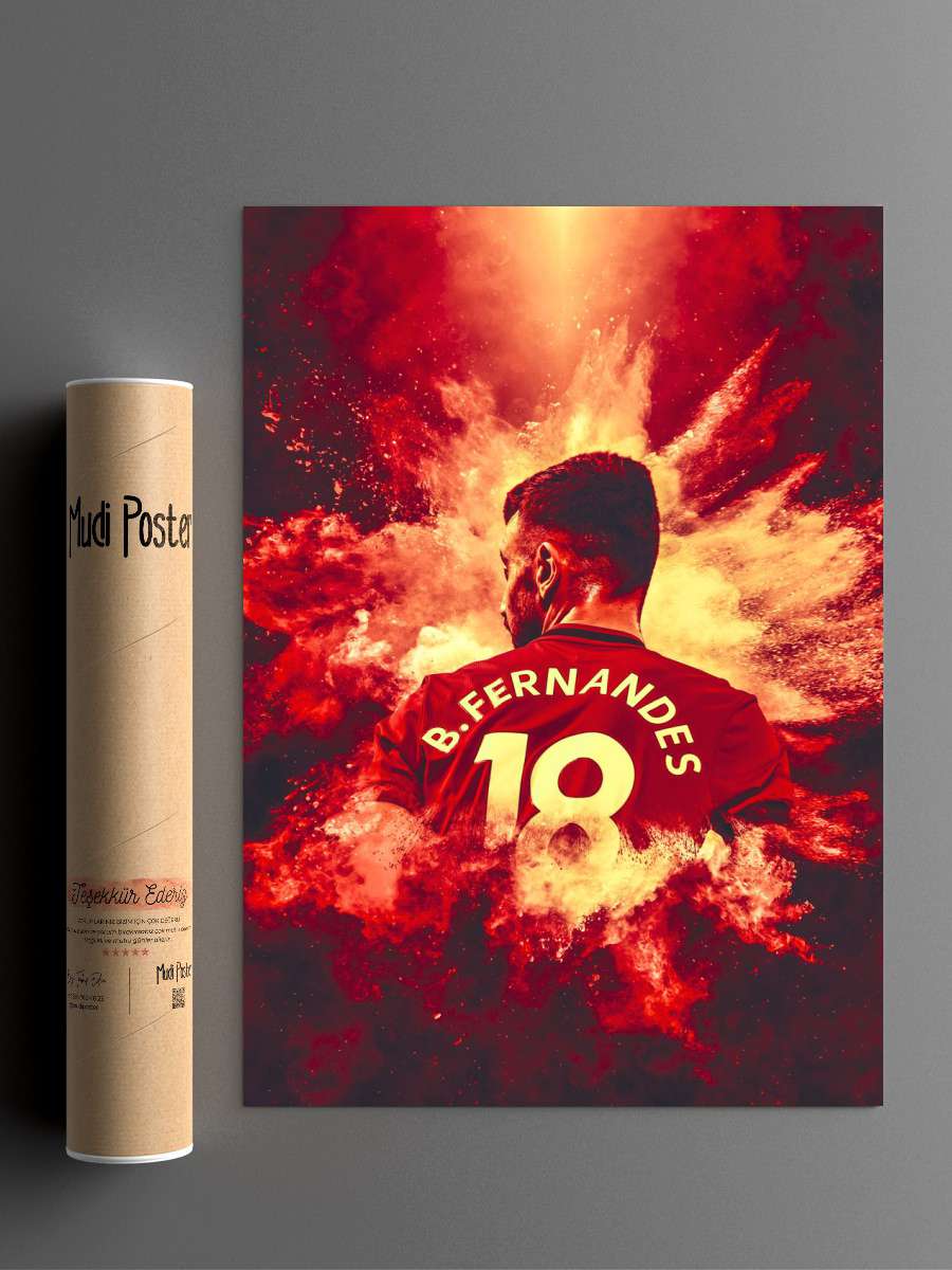 Bruno Painting Futbol Poster Çerçevesiz Yüksek Kalite Futbolcu Duvar Poster