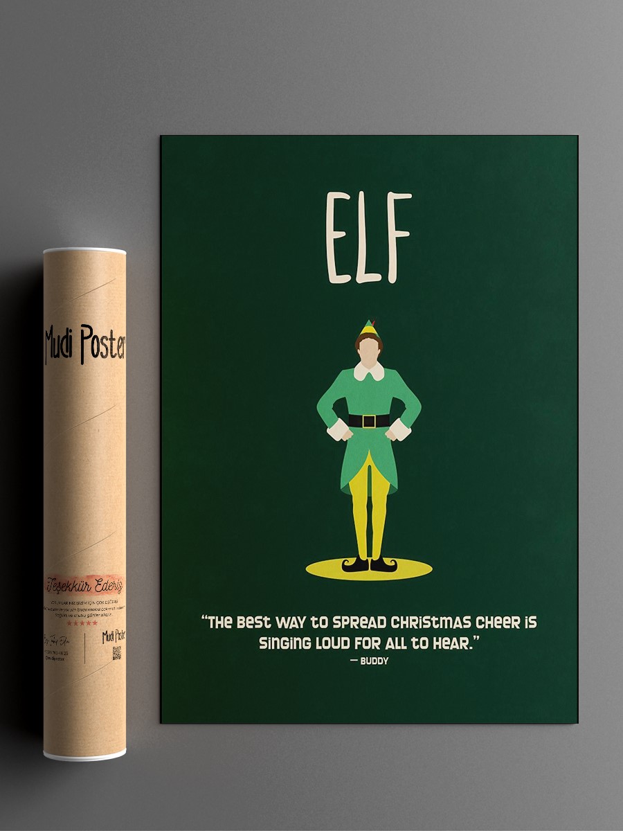 Buddy The Elf Will Ferrel Poster, Çerçevesiz Tv Film Poster