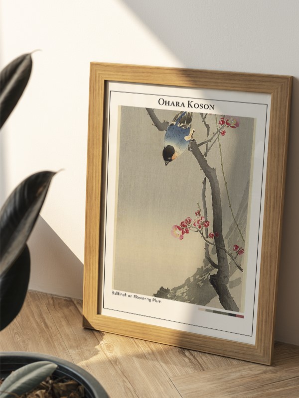 Ohara Koson Bullfinch on Flowering Plum Poster