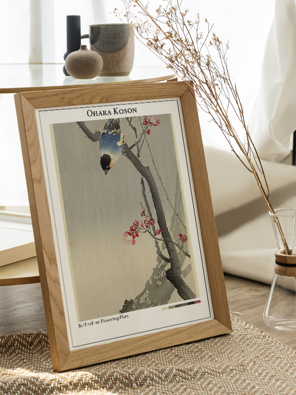 Ohara Koson Bullfinch on Flowering Plum Poster