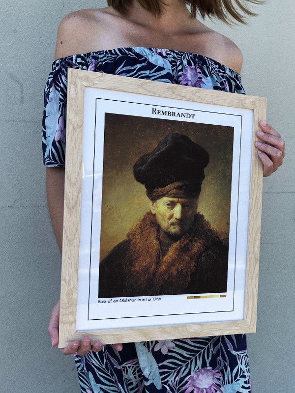 Rembrandt Bust of an Old Man in a Fur Cap Poster