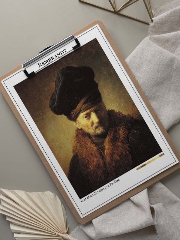 Rembrandt Bust of an Old Man in a Fur Cap Poster