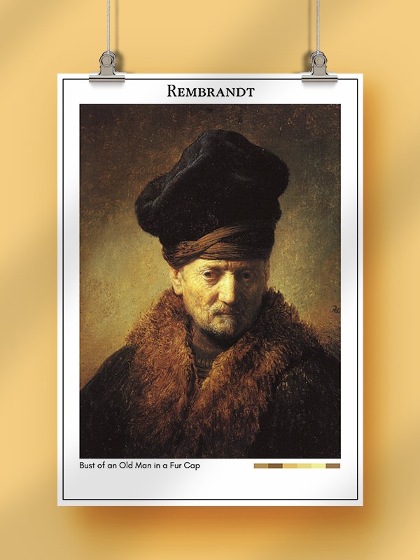 Rembrandt Bust of an Old Man in a Fur Cap Poster