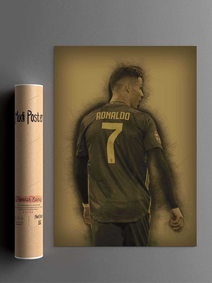 C Ronaldo Style Scribelle Futbol Poster Çerçevesiz Yüksek Kalite Futbolcu Duvar Poster