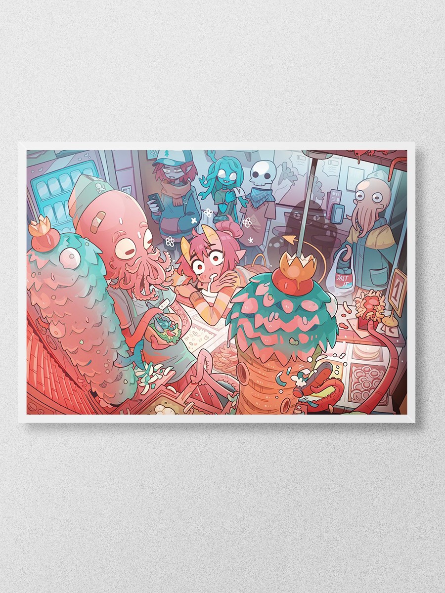 Calamari Kebap Anime Poster Çerçevesiz Yüksek Kalite Anime Duvar Poster