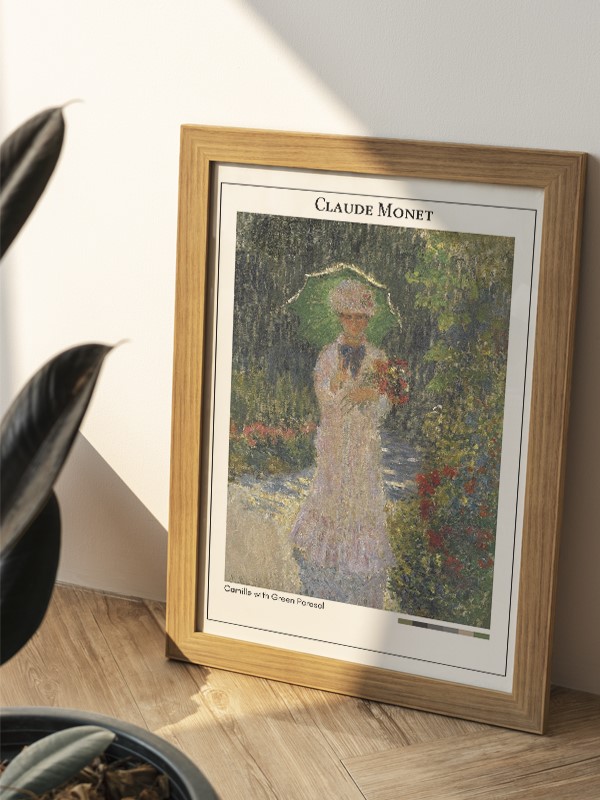 Claude Monet Camille with Green Parasol Poster