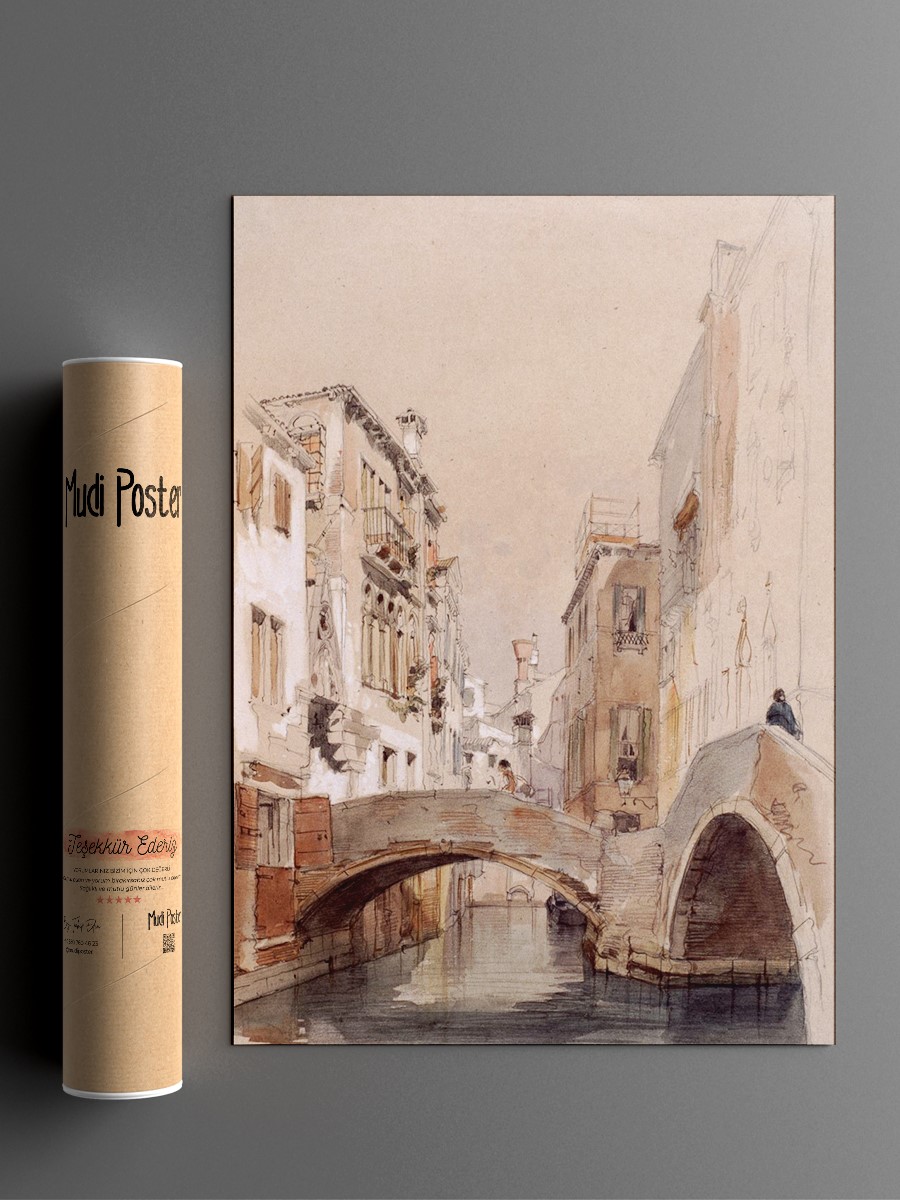 Canal in Venice Tablo Sanatsal Ünlü Ressam Poster Çerçevesiz Yüksek Kalite Poster