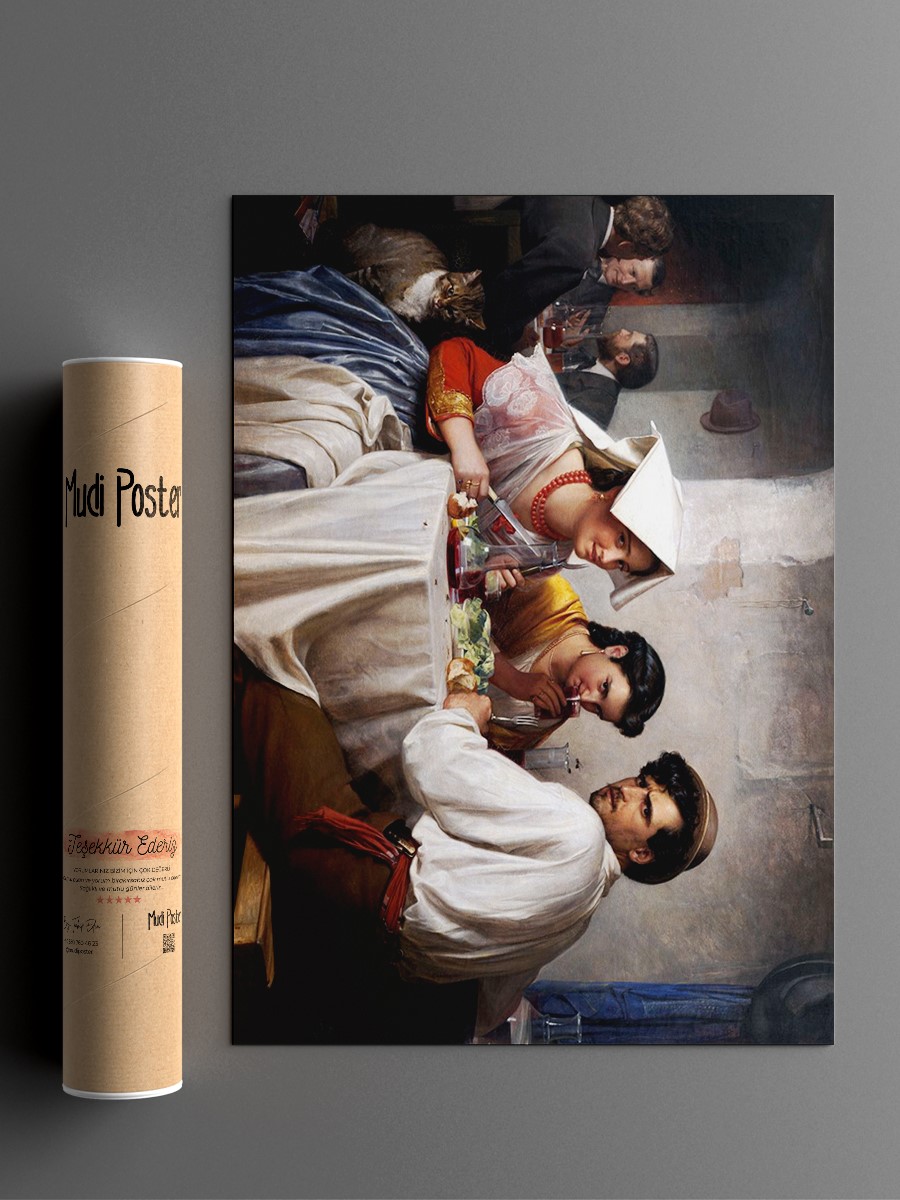 Carl Bloch Roman Osteria  Tablo Sanatsal Ünlü Ressam Poster Çerçevesiz Yüksek Kalite Poster