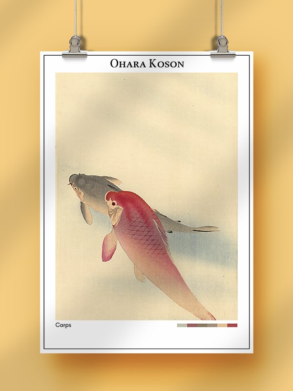 Ohara Koson Carps Poster