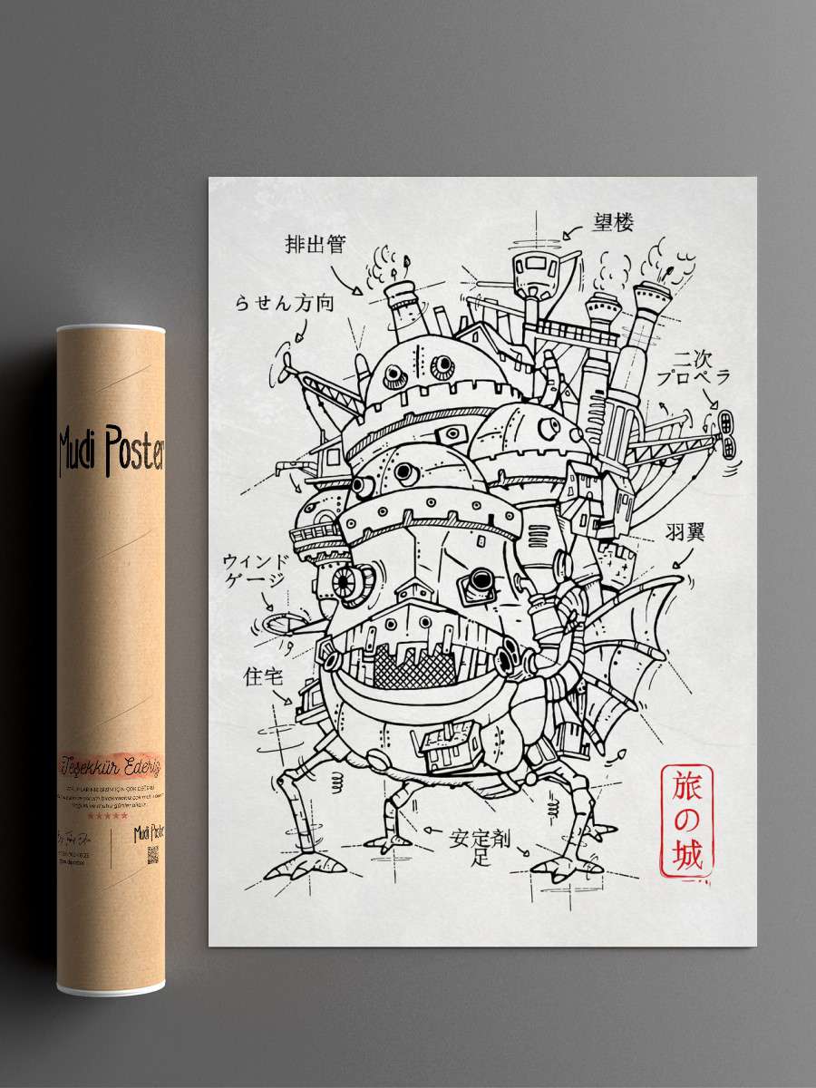 Casle plan Anime Poster Çerçevesiz Yüksek Kalite Anime Duvar Poster