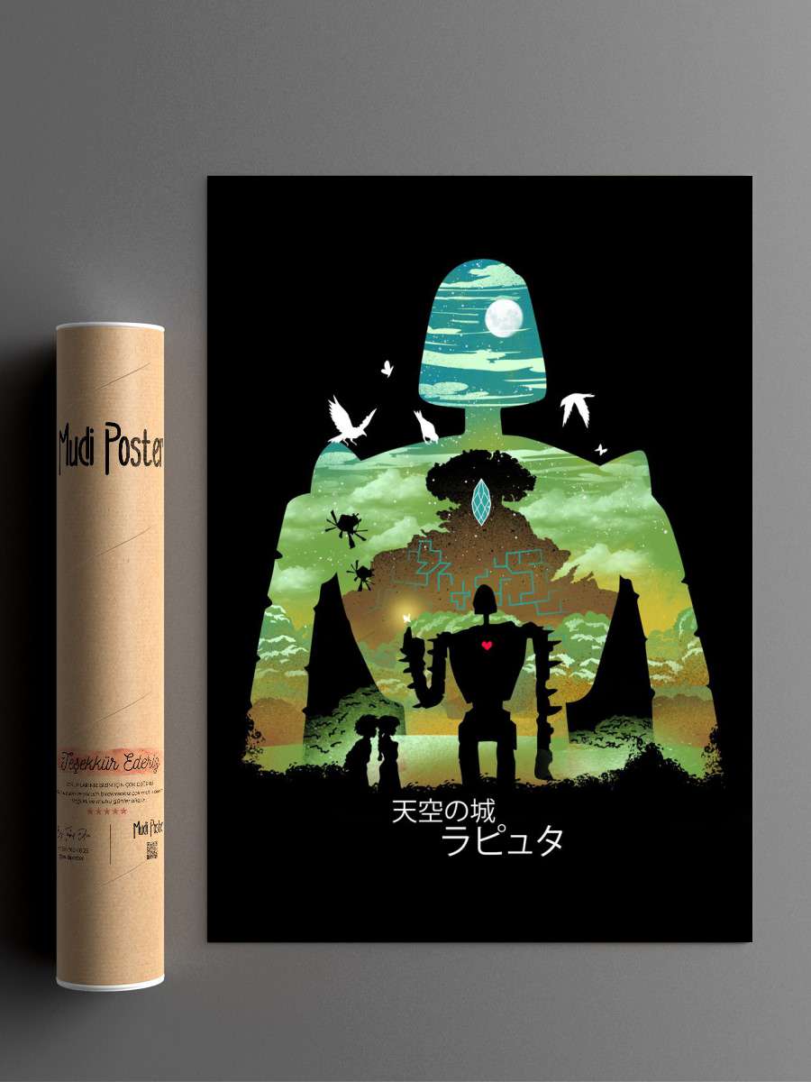 Castle Landscape Anime Poster Çerçevesiz Yüksek Kalite Anime Duvar Poster