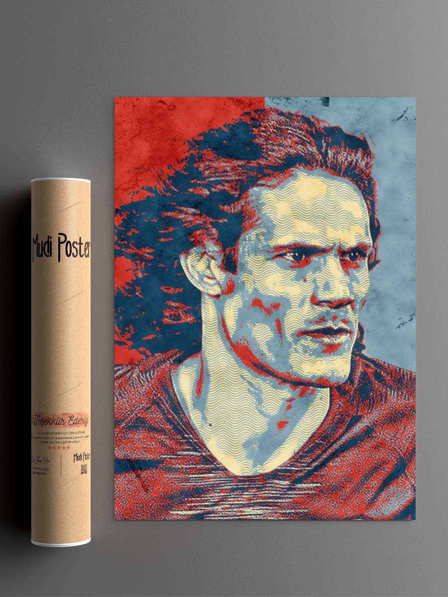cavani Futbol Poster Çerçevesiz Yüksek Kalite Futbolcu Duvar Poster