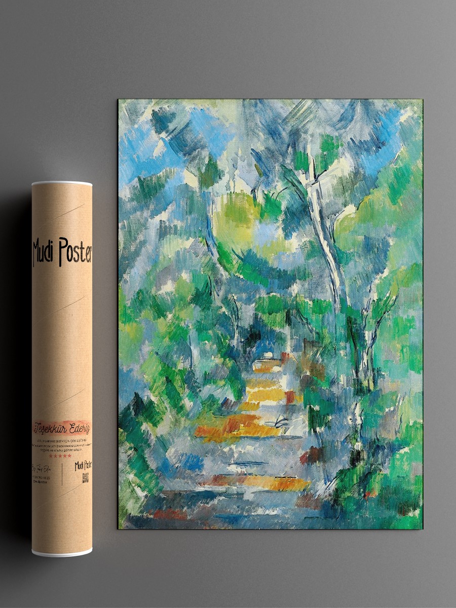 Cezanne Forest Scene Tablo Sanatsal Ünlü Ressam Poster Çerçevesiz Yüksek Kalite Poster