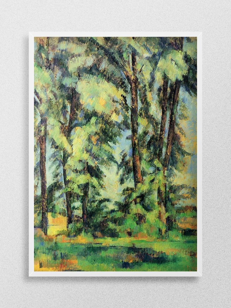 Cezanne Tall Trees Tablo Sanatsal Ünlü Ressam Poster Çerçevesiz Yüksek Kalite Poster