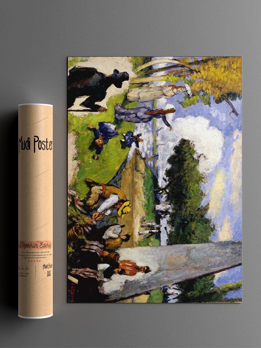 Cezanne The Fisherman Tablo Sanatsal Ünlü Ressam Poster Çerçevesiz Yüksek Kalite Poster