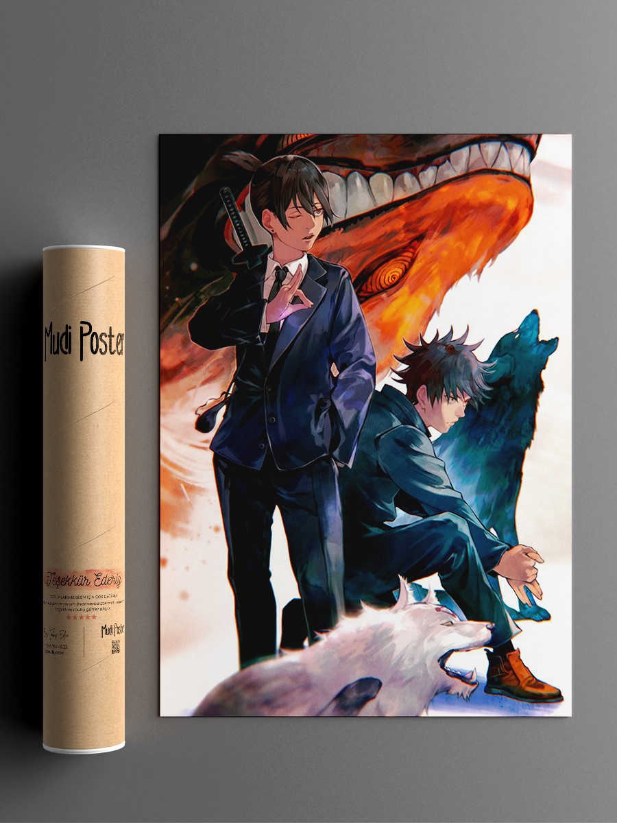 Chainsaw man Aki Anime Poster Çerçevesiz Yüksek Kalite Anime Duvar Poster