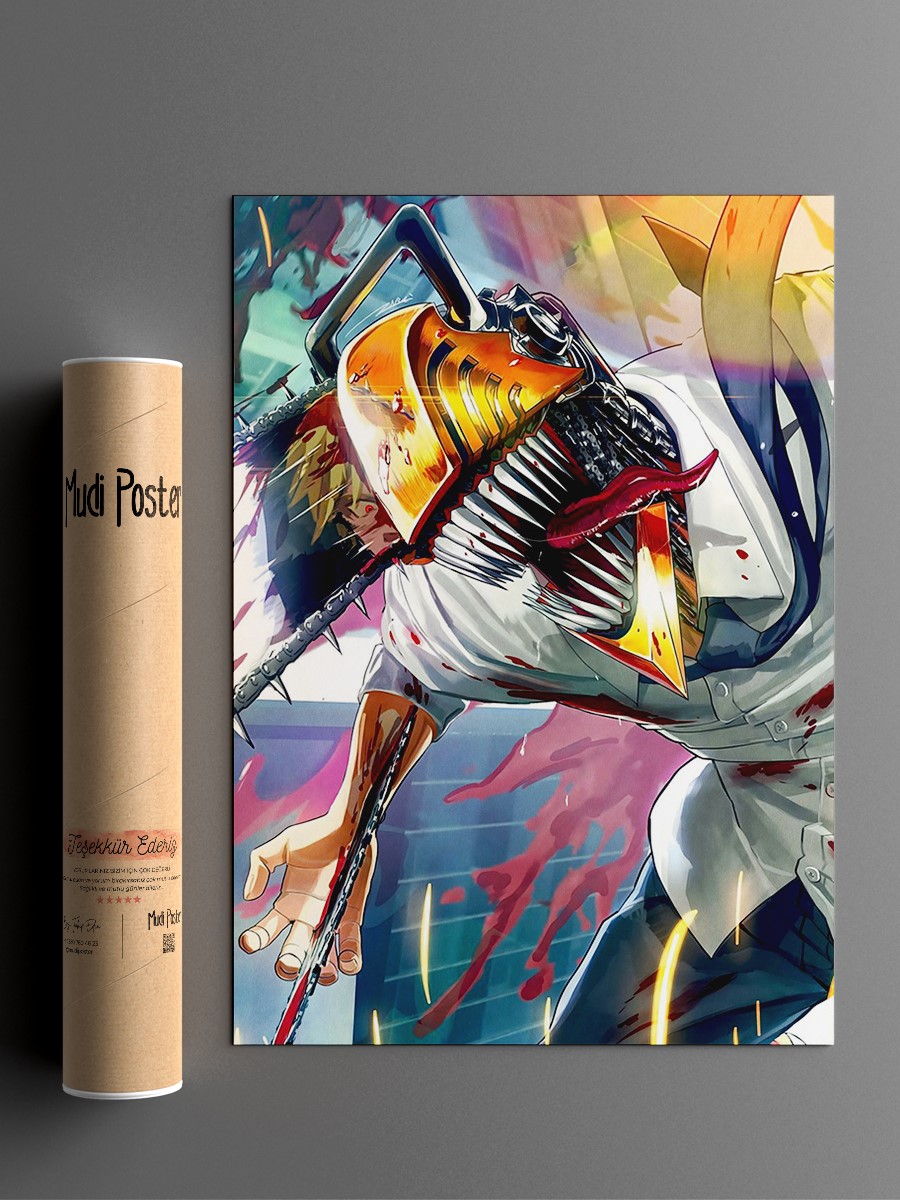 Chainsaw Man Denji Anime Poster Çerçevesiz Yüksek Kalite Anime Duvar Poster