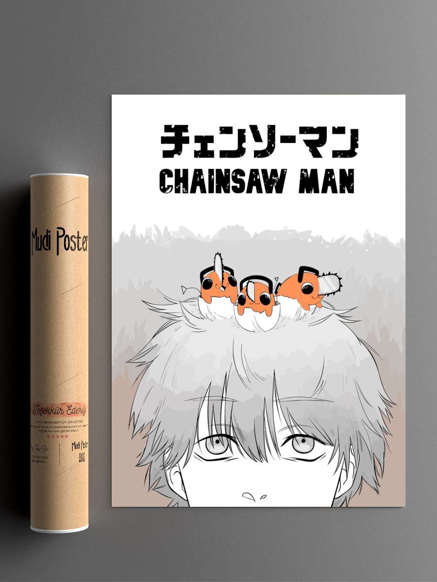 Chainsaw Man Anime Poster Çerçevesiz Yüksek Kalite Anime Duvar Poster
