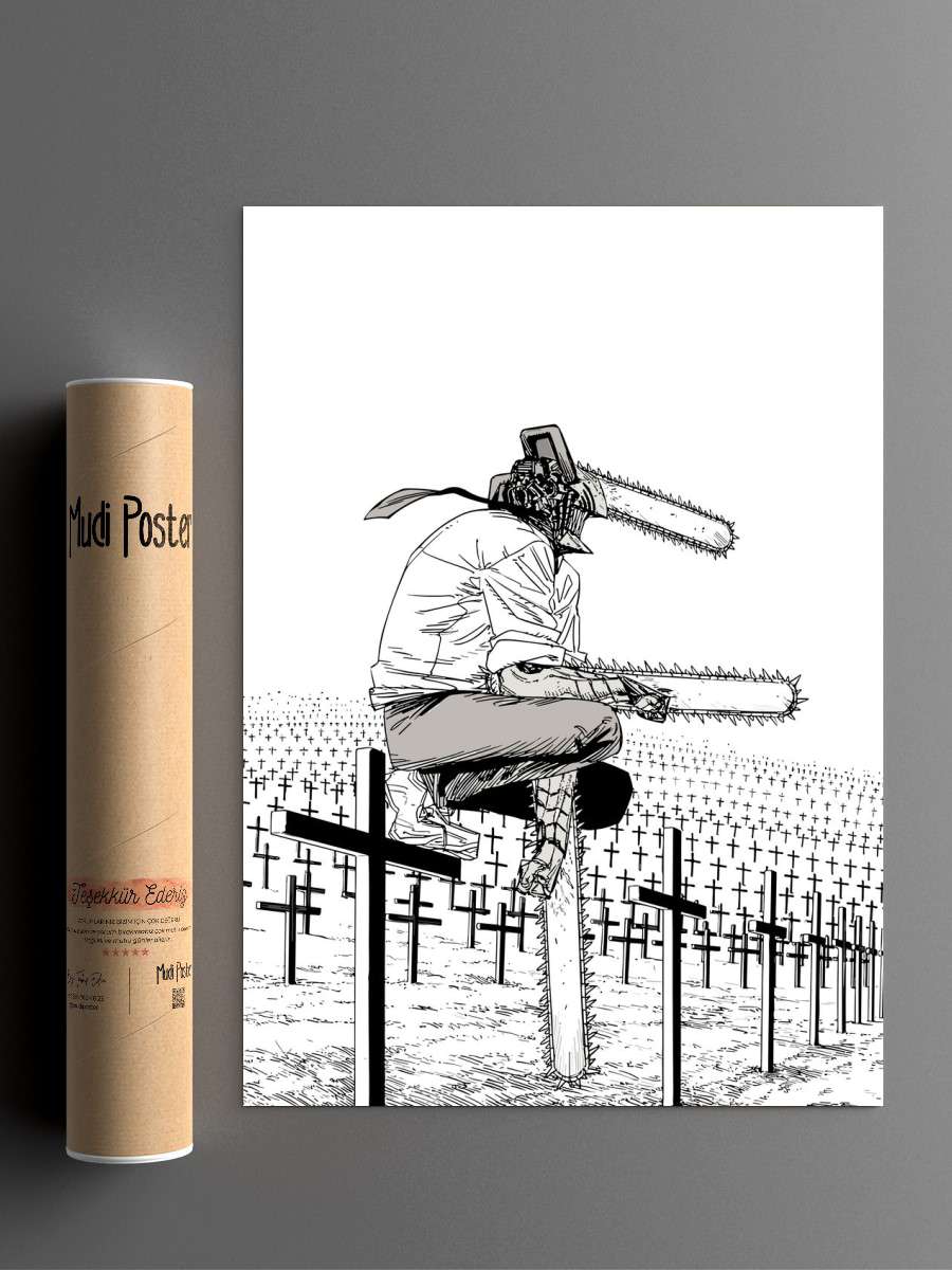 Chainsaw Man Anime Poster Çerçevesiz Yüksek Kalite Anime Duvar Poster