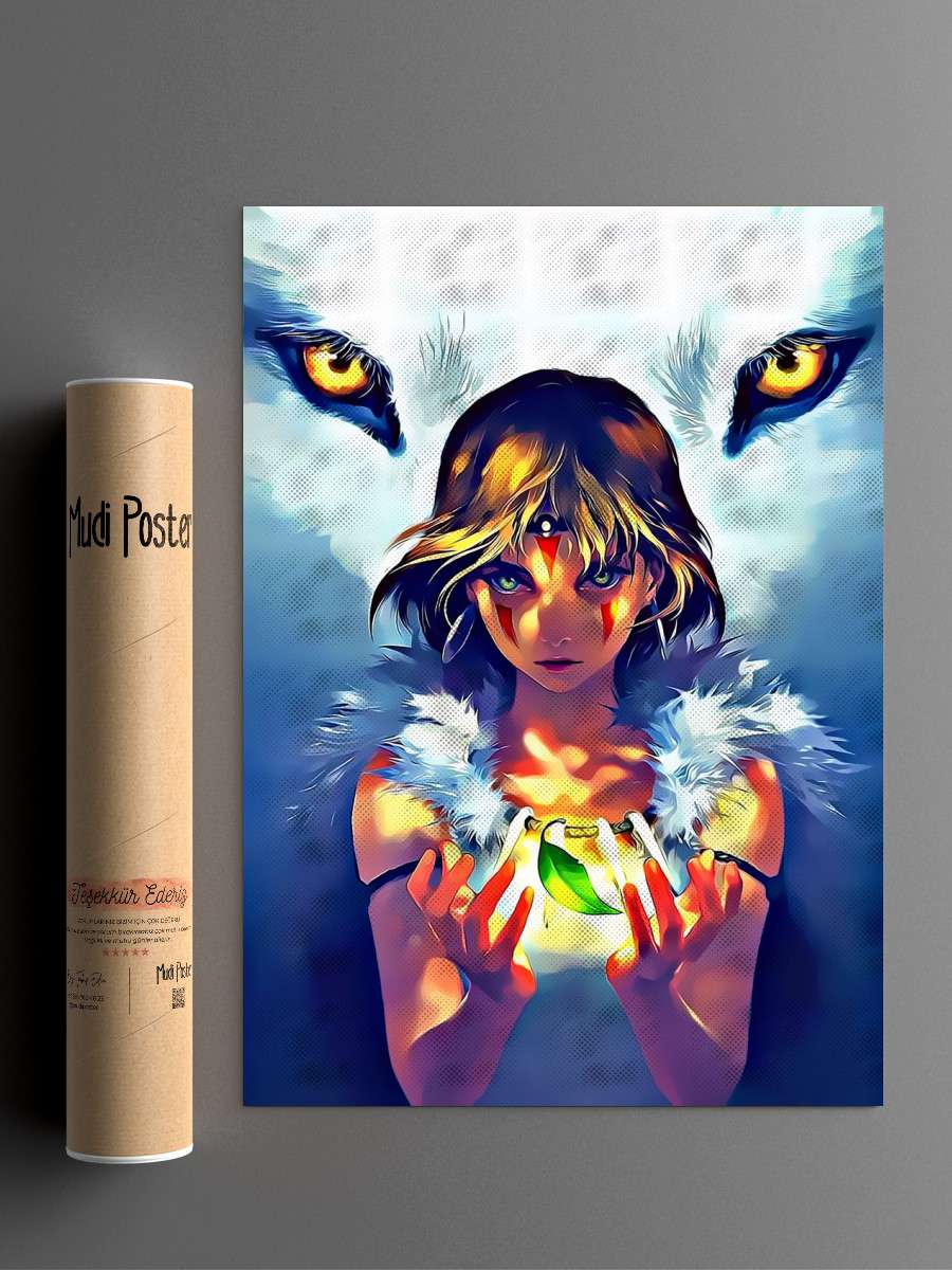 Chibi Ghibli Mono noke Art Anime Poster Çerçevesiz Yüksek Kalite Anime Duvar Poster