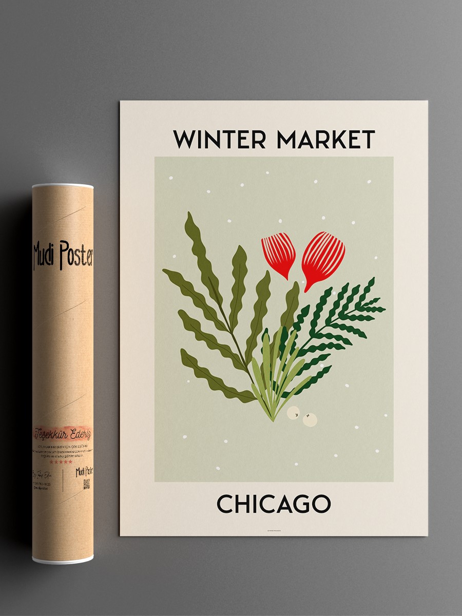 Chicago Soyut Modern Poster Çerçevesiz Duvar Tablosu Sanatsal Poster