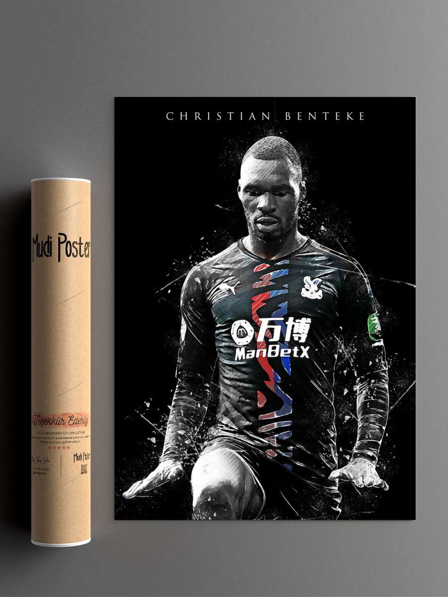 Christian Benteke Futbol Poster Çerçevesiz Yüksek Kalite Futbolcu Duvar Poster