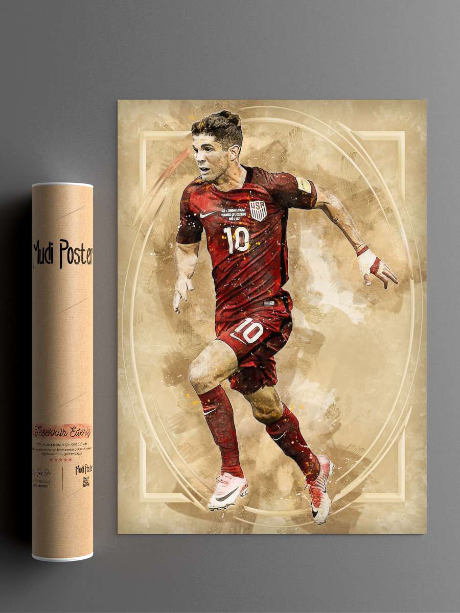 Christian Pulisic Futbol Poster Çerçevesiz Yüksek Kalite Futbolcu Duvar Poster
