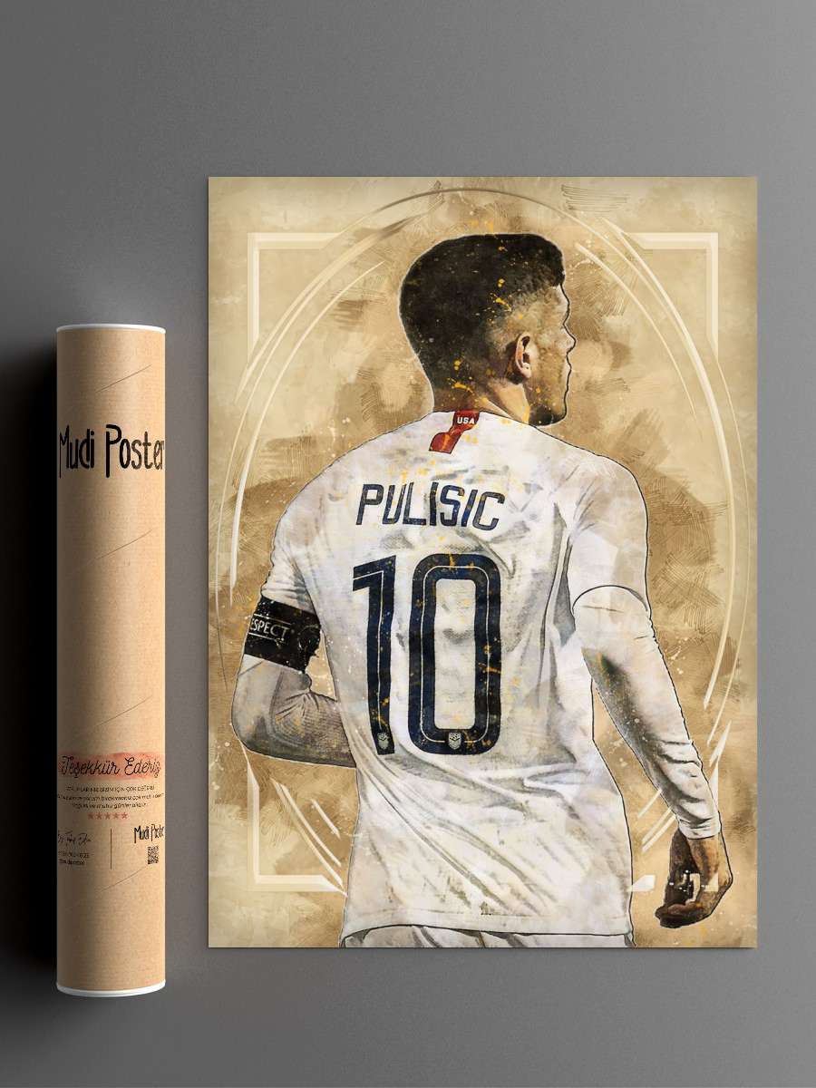 Christian Pulisic Futbol Poster Çerçevesiz Yüksek Kalite Futbolcu Duvar Poster