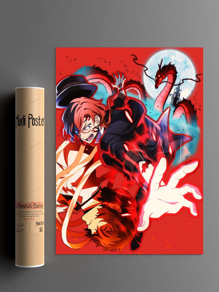 Chuuya Nakahara Anime Poster Çerçevesiz Yüksek Kalite Anime Duvar Poster