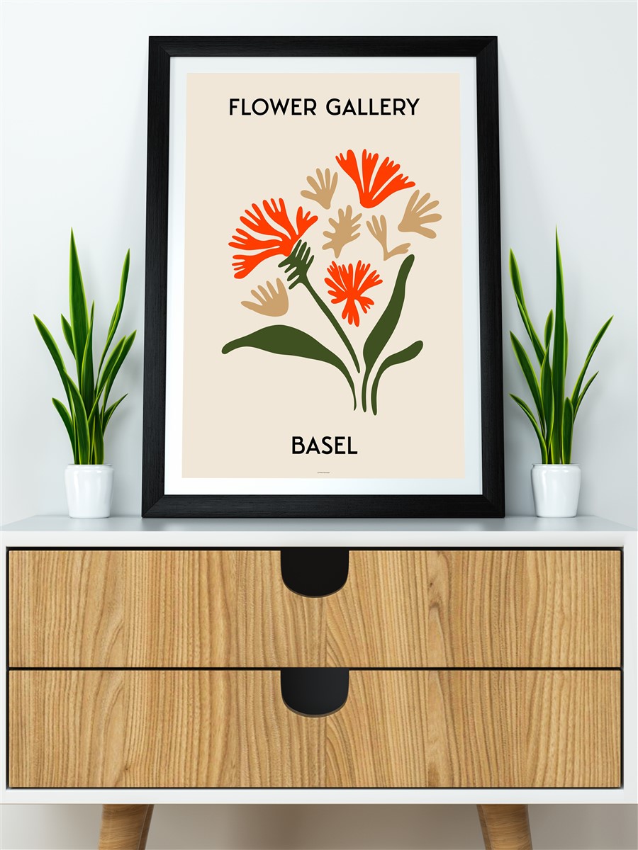 Çiçek Galerisi Basel Soyut Modern Poster Çerçevesiz Duvar Tablosu Sanatsal Poster