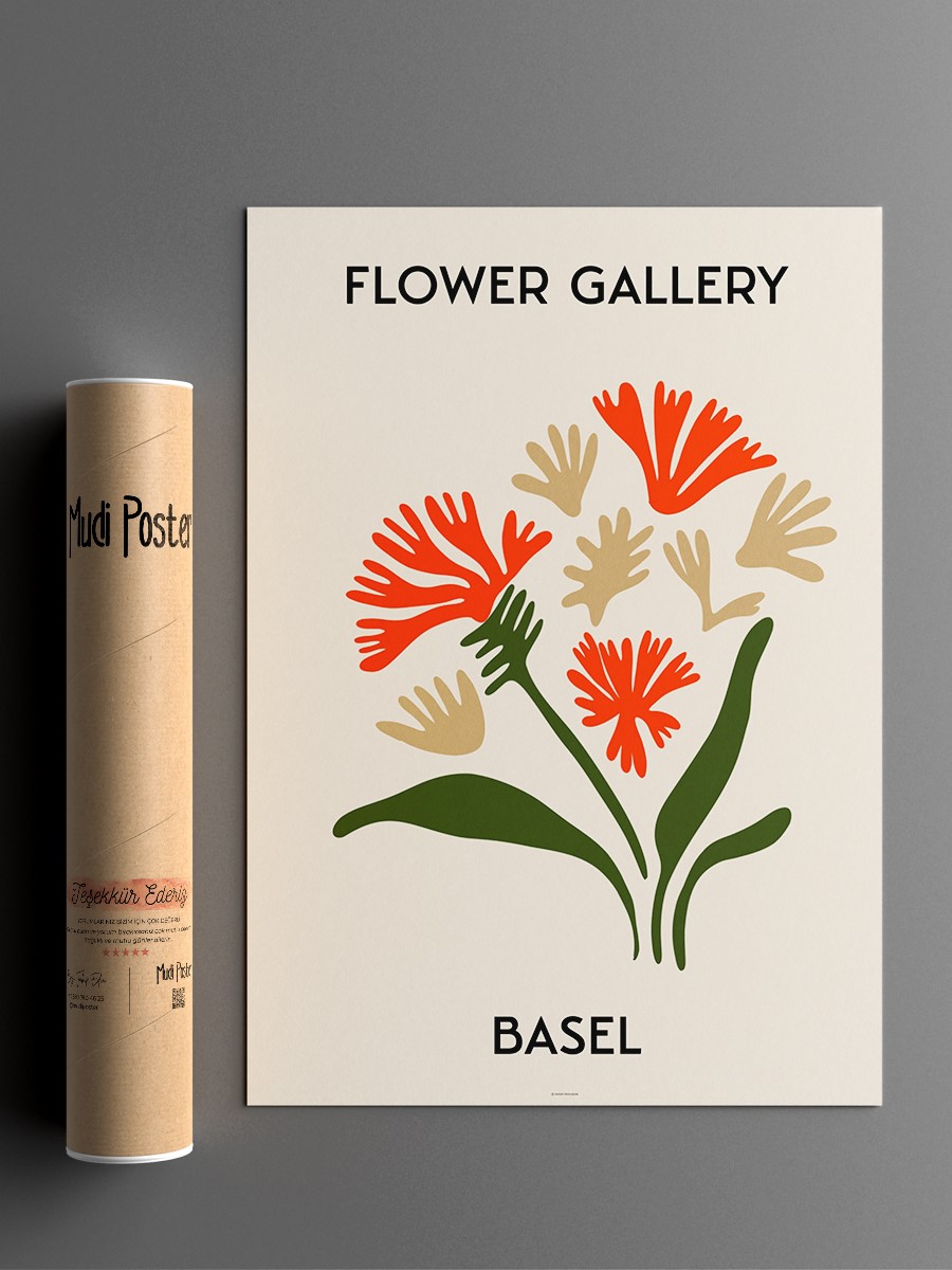 Çiçek Galerisi Basel Soyut Modern Poster Çerçevesiz Duvar Tablosu Sanatsal Poster