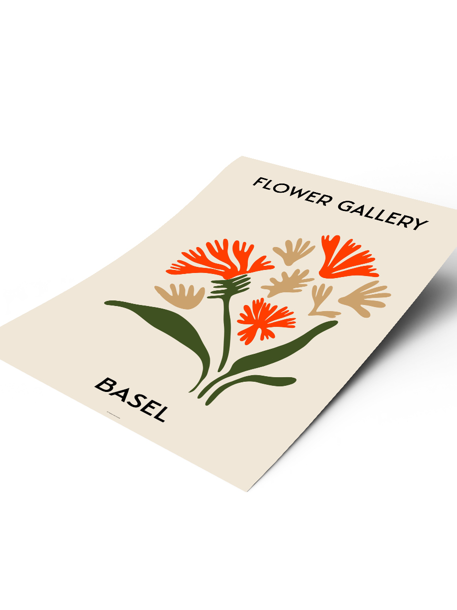 Çiçek Galerisi Basel Soyut Modern Poster Çerçevesiz Duvar Tablosu Sanatsal Poster