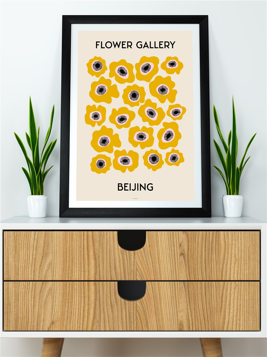 Çiçek Galerisi Beijing Soyut Modern Poster Çerçevesiz Duvar Tablosu Sanatsal Poster